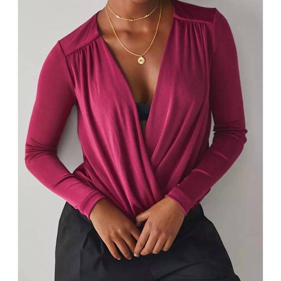 NEW FREE PEOPLE turnt bodysuit in deep pink - Picture 4 of 4